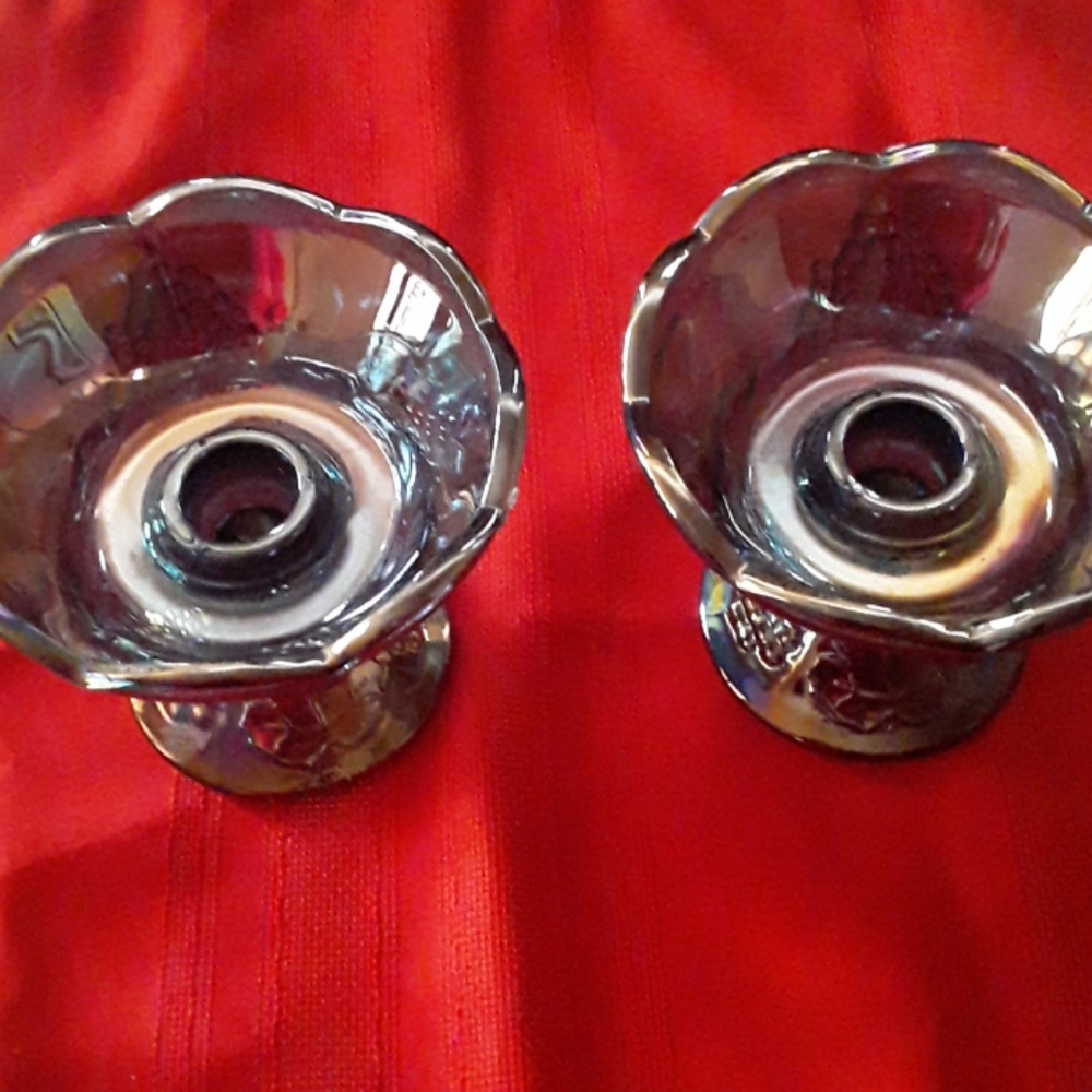aqua blue candle holders